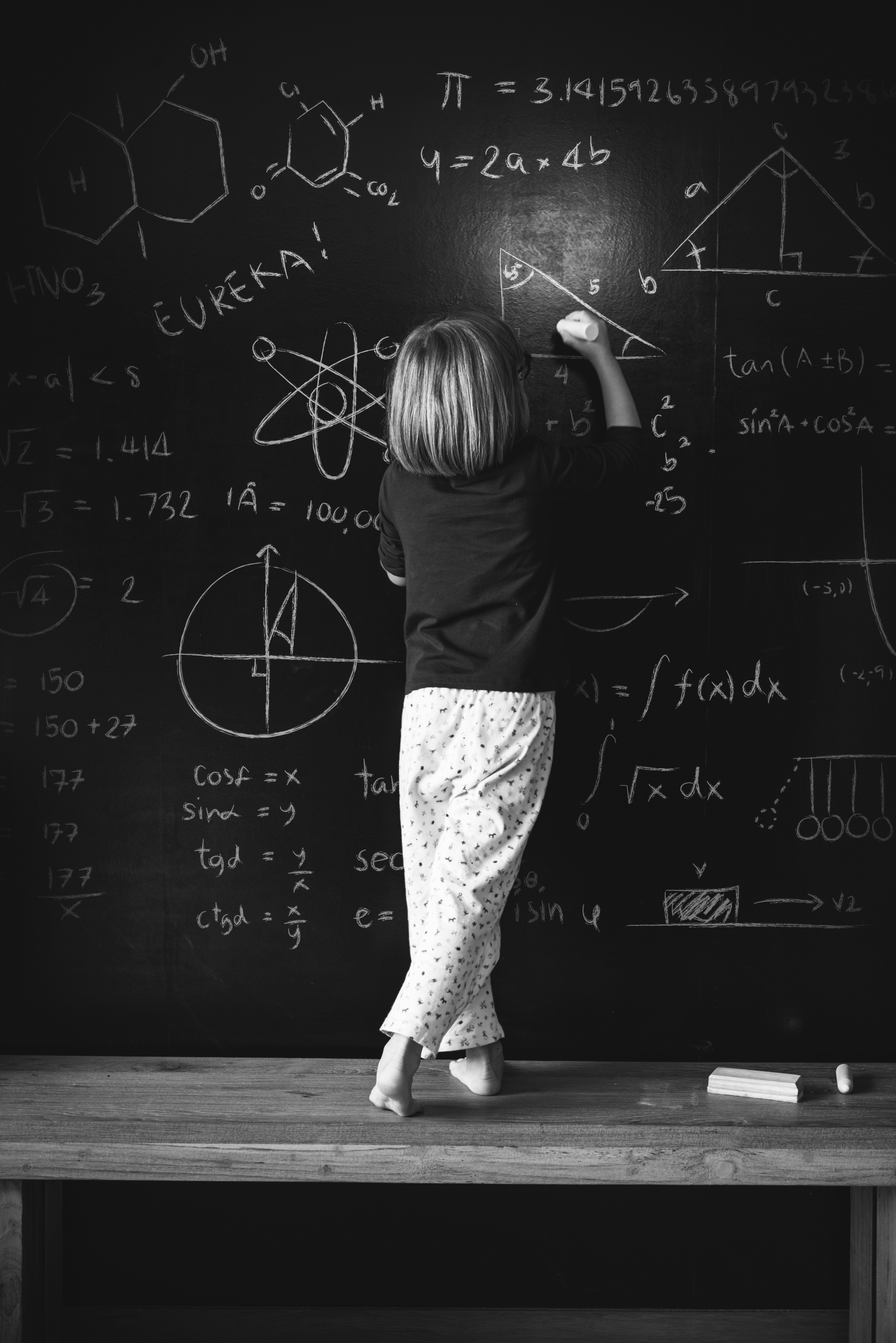 Student at a chalkboard